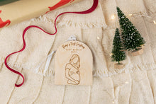 Load image into Gallery viewer, Personalized Wood Bumps First Christmas Ornament, Expecting Mom Gift
