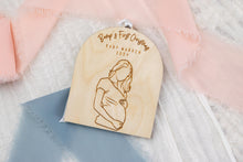 Load image into Gallery viewer, Personalized Wood Bumps First Christmas Ornament, Expecting Mom Gift
