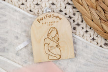 Load image into Gallery viewer, Personalized Wood Bumps First Christmas Ornament, Expecting Mom Gift

