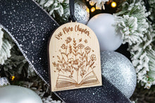 Load image into Gallery viewer, Wood One More Chapter Bookish Ornament, Arch Shaped Book Christmas Ornament, Book Lover Gift
