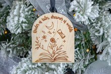 Load image into Gallery viewer, Wood Reader of Tales Dreamer of Worlds Book Lover Ornament, Bookish Gift for Readers
