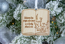 Load image into Gallery viewer, Wood Between the Pages Book Christmas Ornament, Book Lover Gift, Bookish Decor
