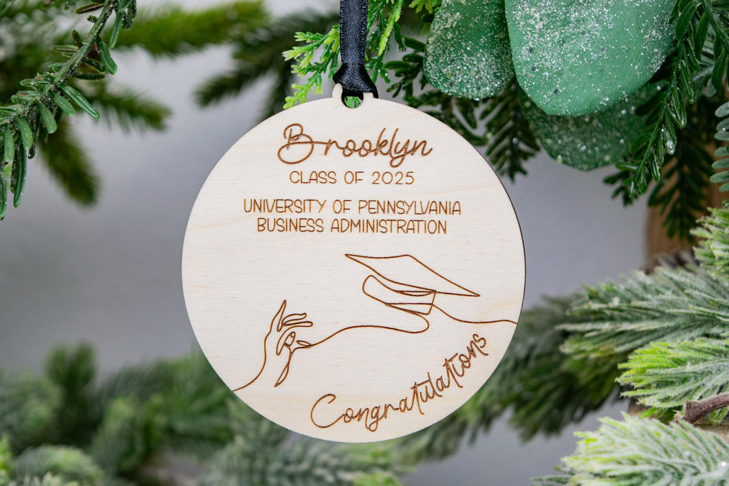 Personalized Graduation Ornament, University Graduation Gift, College Graduation Gift, High School Graduation Gift