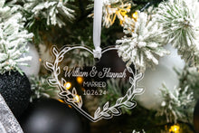 Load image into Gallery viewer, Acrylic Leafy Heart Married Christmas Ornament, Personalized Wedding Gift for Couple
