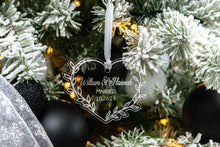 Load image into Gallery viewer, Acrylic Leafy Heart Married Christmas Ornament, Personalized Wedding Gift for Couple
