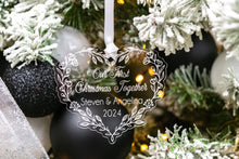 Load image into Gallery viewer, Acrylic Floral Wreath Our First Christmas Together Ornament, Christmas Gift for New Couple
