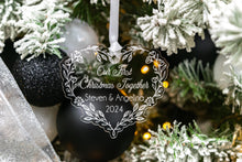 Load image into Gallery viewer, Acrylic Floral Wreath Our First Christmas Together Ornament, Christmas Gift for New Couple
