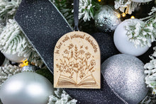 Load image into Gallery viewer, Wood In Love with Fictional Characters Bookish Christmas Ornament, Gift for Book Lover
