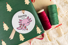 Load image into Gallery viewer, Personalized Axolotl Ornament, Axolotl Lover Gift, Custom Name Ornament
