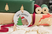 Load image into Gallery viewer, Capy Holidays Capybara Christmas Ornament, Capybara Lover Gift
