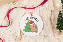 Load image into Gallery viewer, Capy Holidays Capybara Christmas Ornament, Capybara Lover Gift
