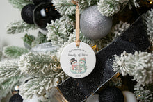 Load image into Gallery viewer, First Christmas as a Family of Three Snowman Ornament, Gift for New Parents
