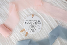 Load image into Gallery viewer, First Christmas as Mommy and Daddy Baby Feet Ornament, Christmas Gift for New Parents
