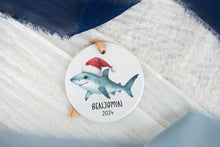 Load image into Gallery viewer, Personalized Shark Name Ornament, Custom Shark Gift, Ocean Ornament, Personalized Ornament for Kid
