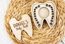 Load image into Gallery viewer, Personalized Wood Baby Tooth Storage Box, Baby Teeth Keepsake Box, Baby First Tooth Holder
