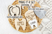 Load image into Gallery viewer, Personalized Wood Baby Tooth Storage Box, Baby Teeth Keepsake Box, Baby First Tooth Holder
