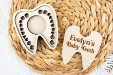 Load image into Gallery viewer, Personalized Wood Baby Teeth Keepsake Box, Baby Tooth Storage Box, Baby First Tooth Holder
