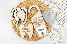 Load image into Gallery viewer, Tooth Fairy Kit with Money Holder Door Hanger and Bag and Baby Tooth Keepsake Box
