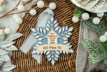 Load image into Gallery viewer, Custom First Christmas in Our New Home Ornament, New House Ornament, Realtor Closing Gift, Housewarming Gift, Multiple Color Options
