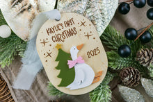 Load image into Gallery viewer, Personalized Silly Goose Baby&#39;s First Christmas Ornament, Custom Gift for Baby, Keepsake for New Parents
