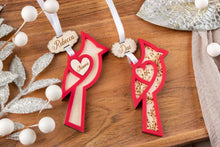 Load image into Gallery viewer, Cardinal Ornament, Personalized Memorial Ornament, Remembrance Ornament, Sympathy Gift, Multiple Customization Options
