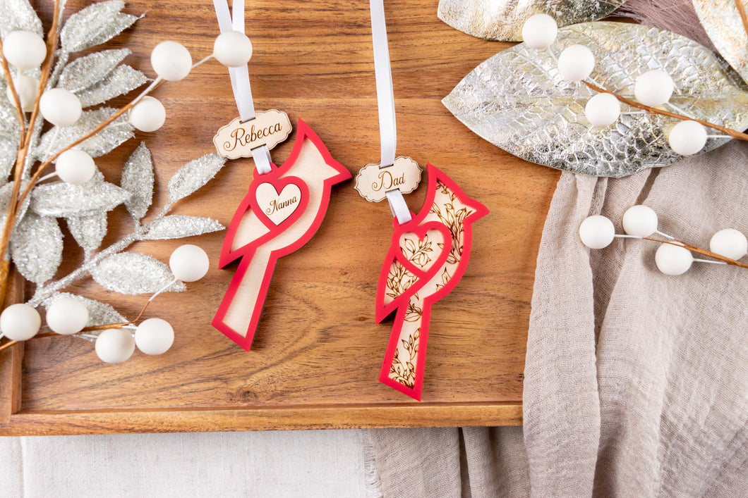 Cardinal Ornament, Personalized Memorial Ornament, Remembrance Ornament, Sympathy Gift, Multiple Customization Options