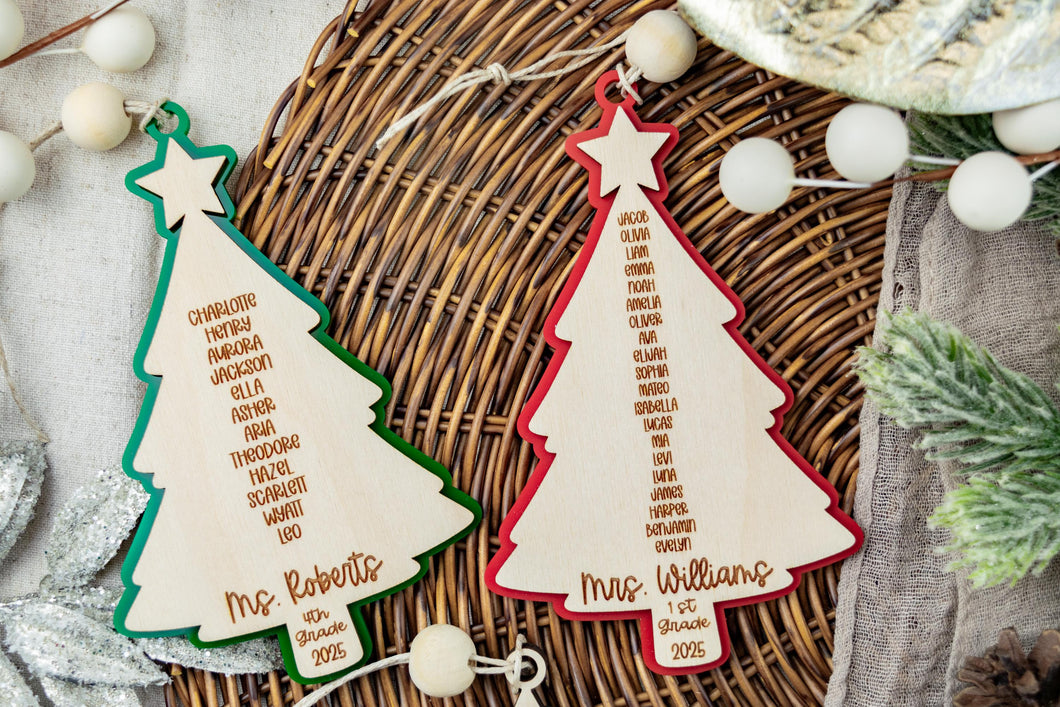 Custom Teacher Ornament, Teacher Christmas Gifts, Personalized Classroom Ornament, Student Name Ornament, Teacher Appreciation Gift