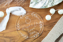 Load image into Gallery viewer, Personalized Acrylic Engagement Ornament, Personalized Engagement Gift, Our First Christmas Engaged
