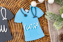 Load image into Gallery viewer, Personalized Scrubs Ornament | Custom Nurse Ornament | Healthcare Worker Gift | Medical Christmas Ornament
