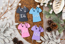 Load image into Gallery viewer, Personalized Scrubs Ornament | Custom Nurse Ornament | Healthcare Worker Gift | Medical Christmas Ornament
