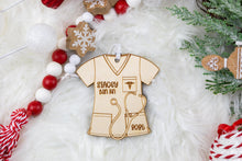Load image into Gallery viewer, Personalized Wooden Scrub Top Ornament | Custom Nurse Ornament | Medical Professional Gift | Graduation Keepsake

