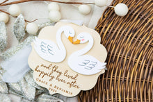 Load image into Gallery viewer, Personalized Swan Wedding Ornament | Happily Ever After Ornament | First Christmas Married | Newlywed Gift
