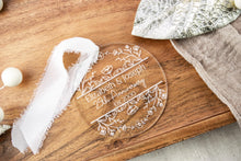 Load image into Gallery viewer, Personalized Anniversary Ornament | Engraved Acrylic 25th Anniversary Gift | Custom Wedding Anniversary Keepsake | Gift for Husband or Wife
