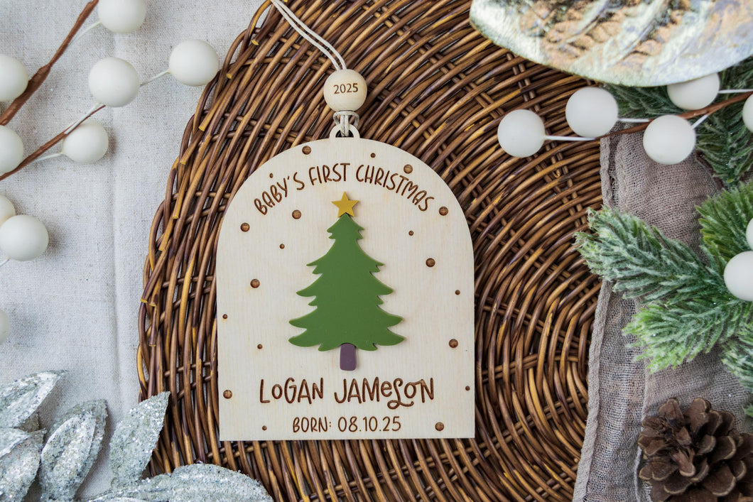 Personalized Baby's First Christmas Ornament, Custom Newborn Ornament, Baby Christmas Ornament, Gift for Baby, Keepsake for New Parents