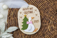 Load image into Gallery viewer, Personalized Silly Goose Baby&#39;s First Christmas Ornament, Custom Gift for Baby, Keepsake for New Parents

