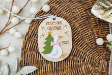 Load image into Gallery viewer, Personalized Silly Goose Baby&#39;s First Christmas Ornament, Custom Gift for Baby, Keepsake for New Parents
