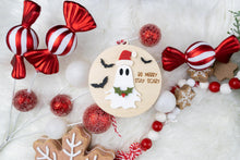 Load image into Gallery viewer, Be Merry Stay Scary Ornament | Ghost Christmas Ornament | Spooky Gothic Holiday Decor | Funny Creepy Christmas Gift
