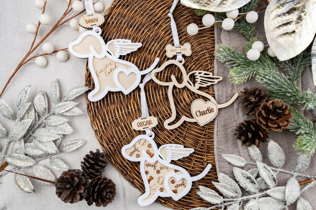 Personalized Dog Memorial Ornament, Dog Remembrance Gift, Pet Loss Gift Sympathy Gift, Multiple Customization Options