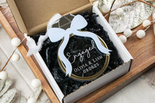 Load image into Gallery viewer, Personalized Engagement Ring Ornament, Our First Christmas Engaged,  Personalized Engagement Gifts
