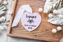 Load image into Gallery viewer, Personalized Engagement Ring Box Ornament | Engaged Ornament | Custom Engagement Gift | Our First Christmas Engaged
