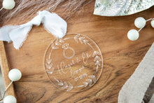 Load image into Gallery viewer, Personalized Acrylic Engagement Ornament, Personalized Engagement Gift, Our First Christmas Engaged
