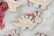 Load image into Gallery viewer, Personalized Gingerbread Dinosaur Ornament | Custom Name Kids Ornament | Baby’s First Christmas Gift
