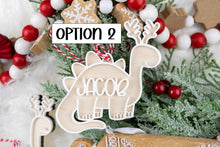 Load image into Gallery viewer, Personalized Gingerbread Dinosaur Ornament | Custom Name Kids Ornament | Baby’s First Christmas Gift
