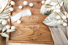 Load image into Gallery viewer, Personalized Anniversary Ornament | Engraved Acrylic 25th Anniversary Gift | Custom Wedding Anniversary Keepsake | Gift for Husband or Wife
