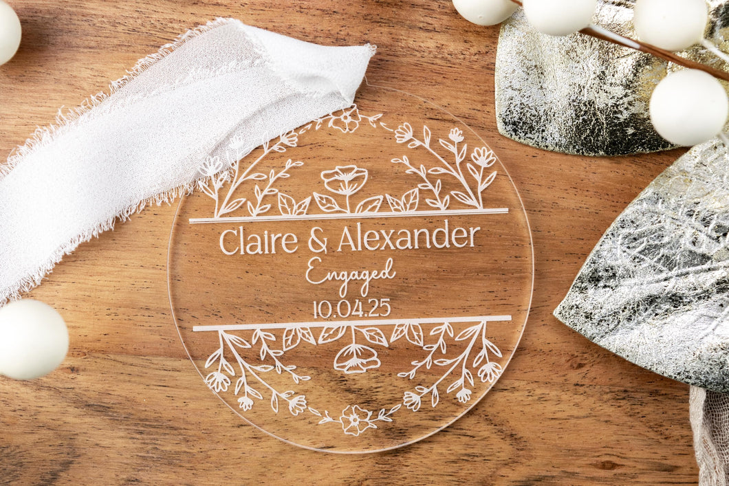 Personalized Engaged Ornament | Custom Engagement Ornament | Our First Christmas Engaged Gift | Bride to Be Gift for Couple