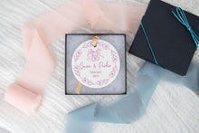 Load image into Gallery viewer, Personalized Chinoiserie Wedding Ornament, Blue Toile Married Ornament, Wedding Gift for Couple, Christmas Gift for Newlyweds
