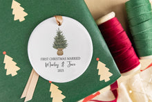 Load image into Gallery viewer, First Christmas Married Ornament | Personalized Wedding Ornament | Newlywed Christmas Ornament | Marriage Keepsake Gift
