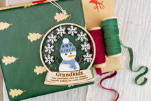 Load image into Gallery viewer, Snowman Grandkids Ornament, Grandparent Gift, Personalized Family Christmas Ornament
