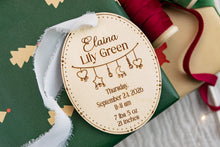 Load image into Gallery viewer, Personalized Baby Birth Stats Ornament, Baby's First Christmas 2026, Gift for Parents and Grandparents
