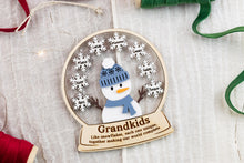 Load image into Gallery viewer, Snowman Grandkids Ornament, Grandparent Gift, Personalized Family Christmas Ornament
